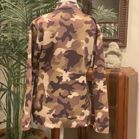 Pink Satin XL brown/cream super soft jersey camouflage shacket with full zip - Picture 3 of 5